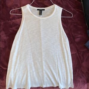 Forever 21 XS White Cotton Tank Top